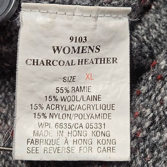 Vintage Woolrich Heather Gray Decorative Trim Wool Blend Button Front Sweater - Picture 10 of 14